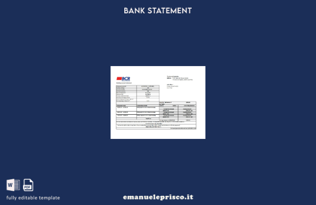 stile verificato Costa Rica Il modello Excel dell'estratto conto della Banca del